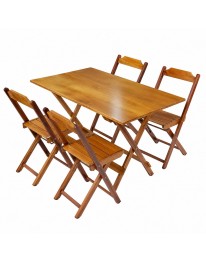 Mesa Dobrável 1,20 X 70 com 04 Cadeiras - Mel